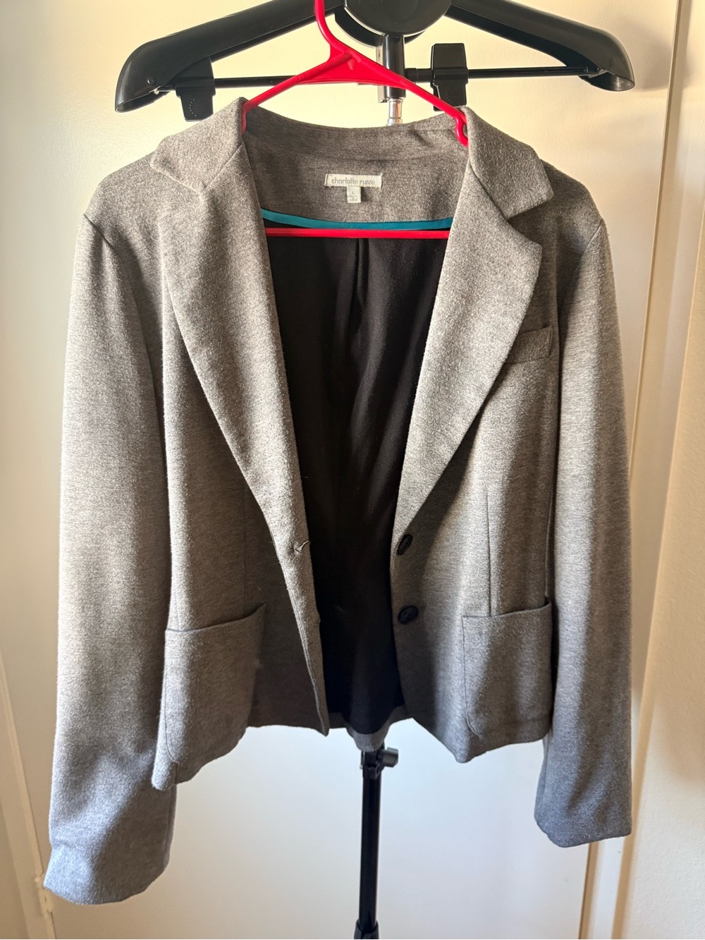 Charlotte Russe Gray Knit Blazer Jacket